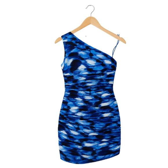 Miscreants SJP One Shoulder Dress Blue Tie-Dye – NWOT Size US 12 - Picture 4 of 4